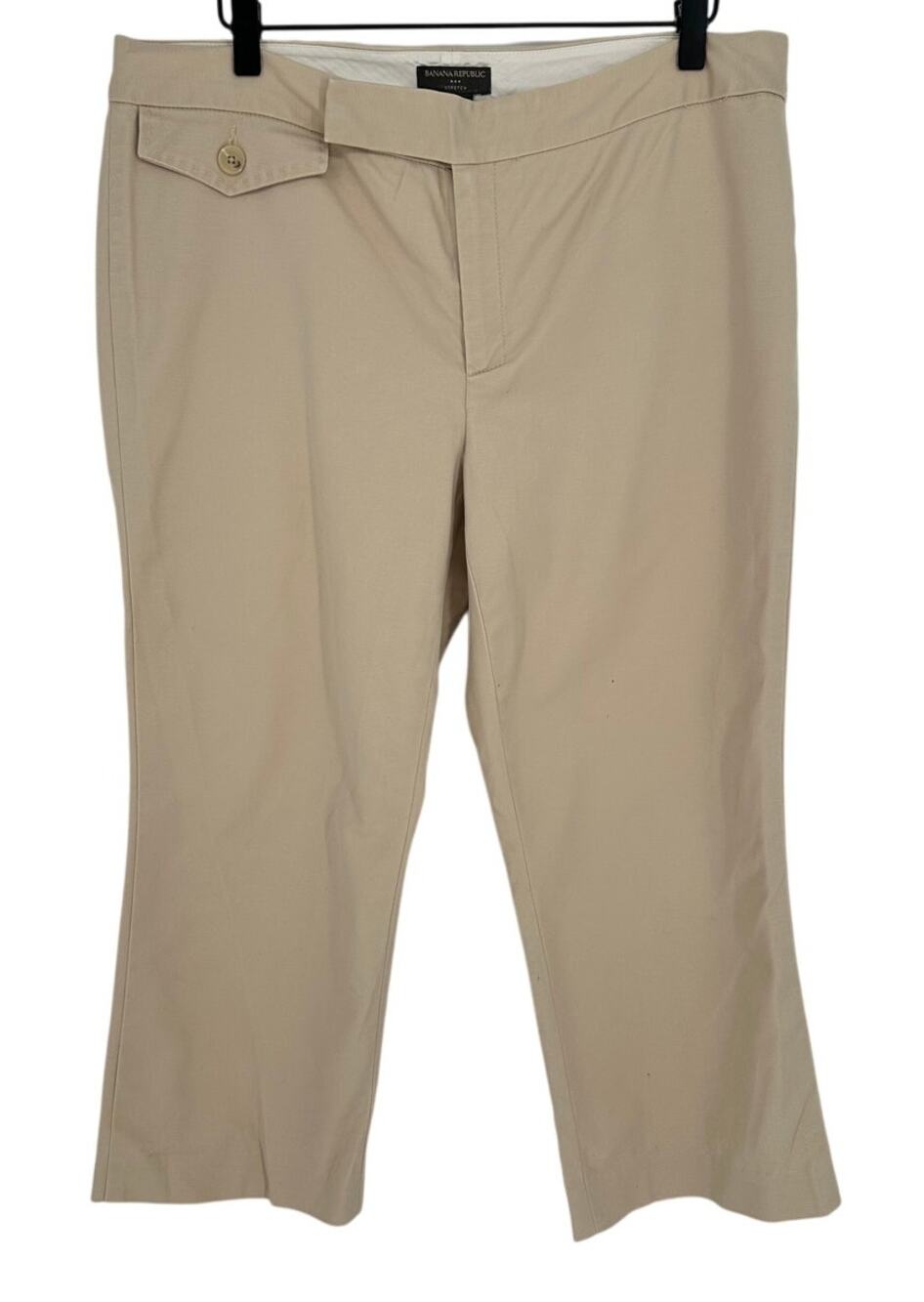 Banana Republic Cream Pants 12 High‎ Rise Cropped Stretch Workwear Office Casual